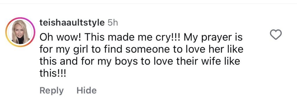 Instagram comments in reference to father of the bride speech captured by Florida wedding photographer and videographer.