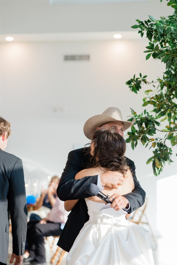 Father of the bride speech captured by Florida wedding photographer and videographer.