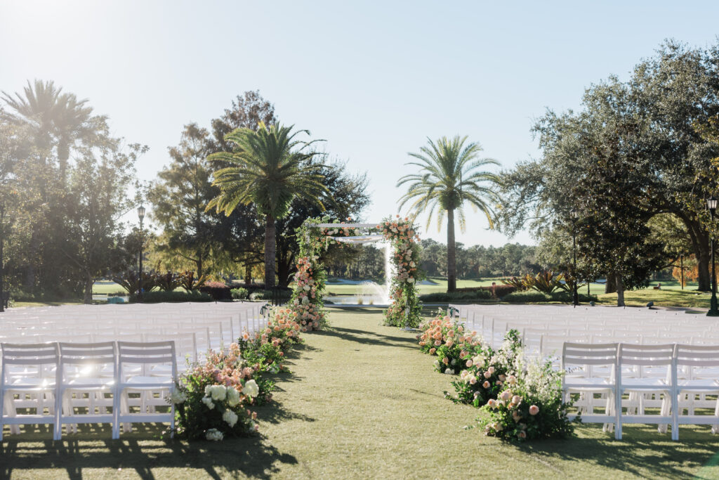 The ceremony site at the Ritz Carlton Orlando captured by Angelika Krug Photo & Film a Florida wedding photographer.
