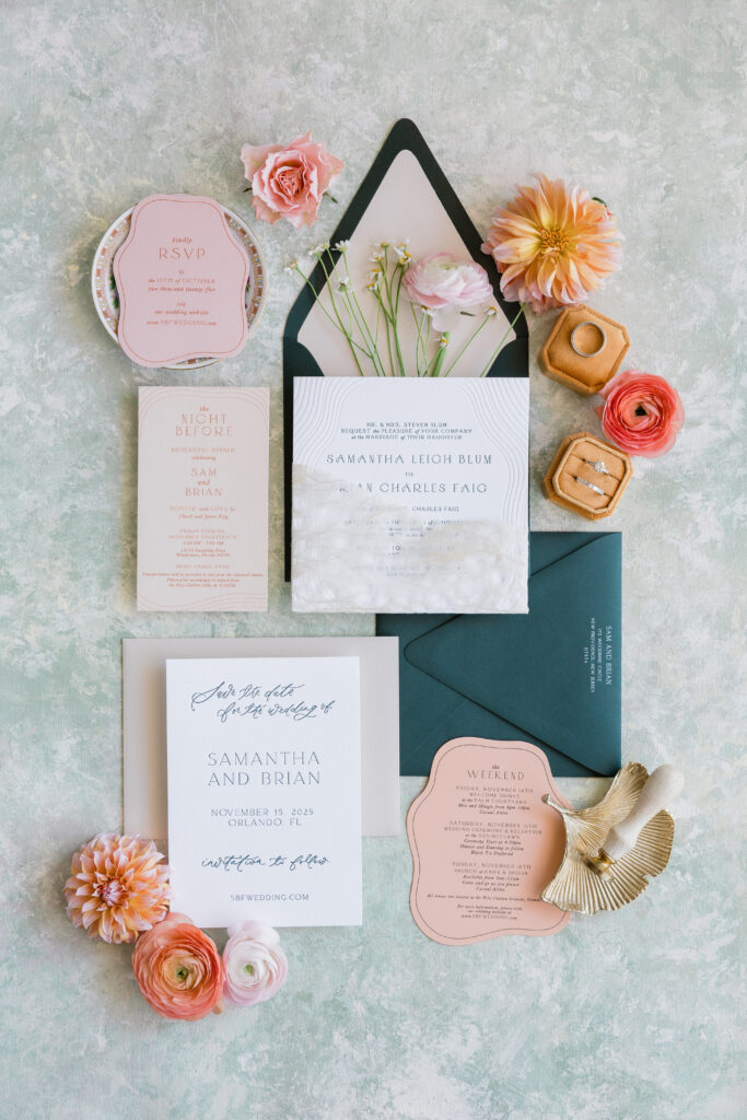 Flat lay image at the Ritz Carlton Orlando.