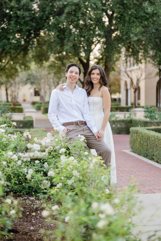 An engagement session at Rollins college showcasing the beautiful architecture at Rollins College captured by Florida wedding photographer Angelika Krug Photo & Film 