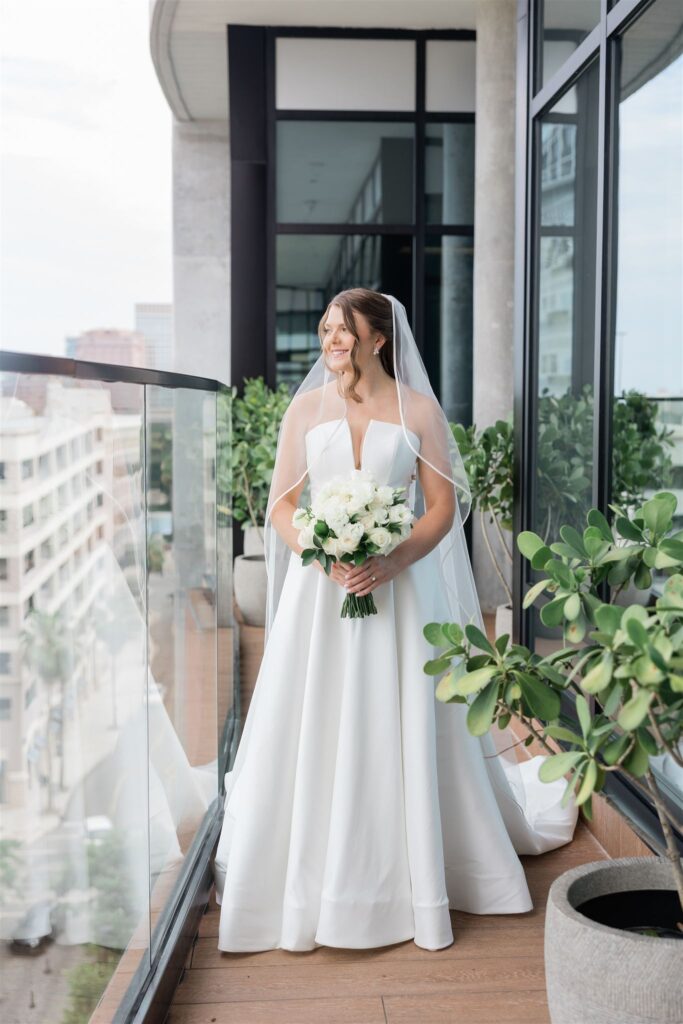 Bride portrait at the The Ben, Palm Beach captured by Palm Beach wedding photographer Angelika Krug Photo & Film.