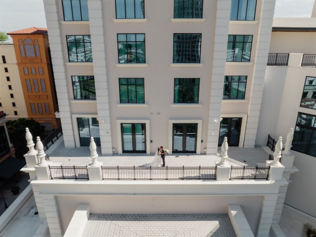 Drone photo of a wedding photographed by Angelika Krug Photo & Film a South Florida wedding photographer.