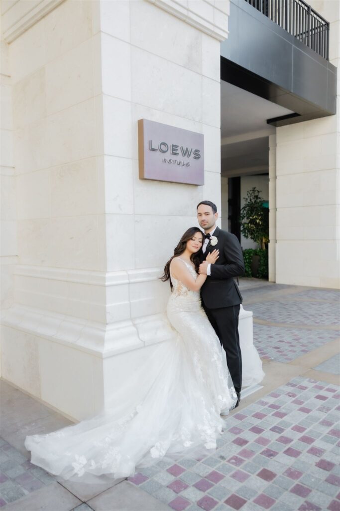 Wedding portrait at the Loews Coral Gables photographed by Angelika Krug Photo & Film a South Florida wedding photographer.