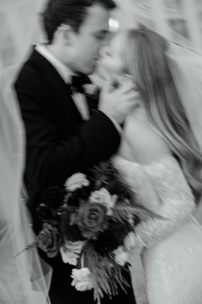 Luxmore Grand Estate wedding black and white portrait of the couple photographed by Florida wedding photographer Angelika Krug Photo & Film