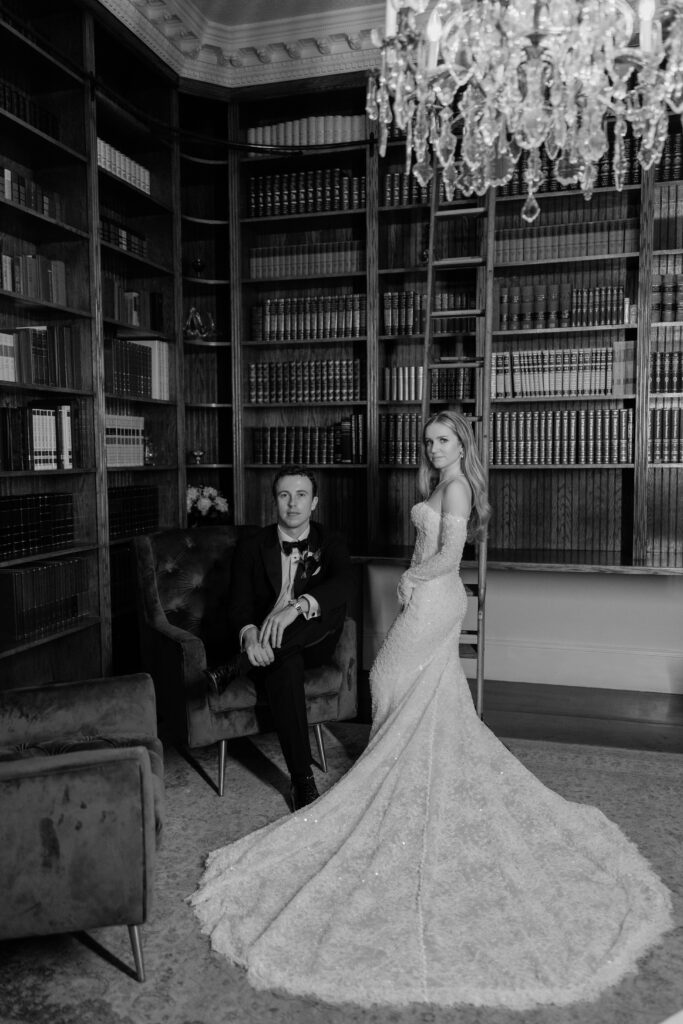 Luxmore Grand Estate wedding black and white portrait of the couple photographed by Florida wedding photographer Angelika Krug Photo & Film