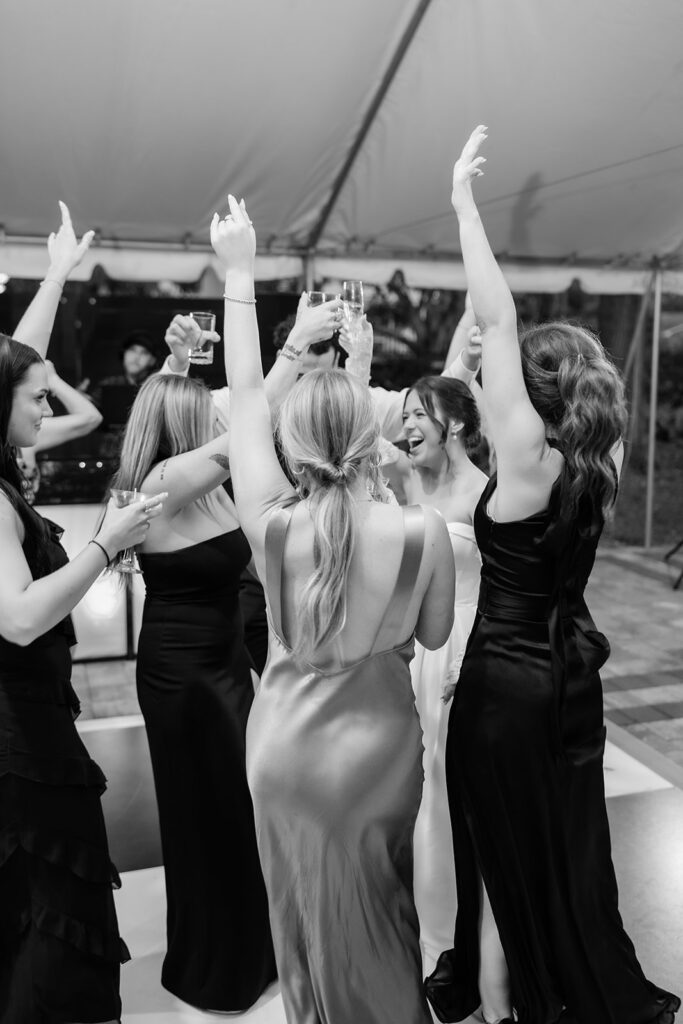 Black and white portrait of a couple on their wedding day Victoria 1883 venue by Florida wedding photographer Angelika Krug Photo & Film.